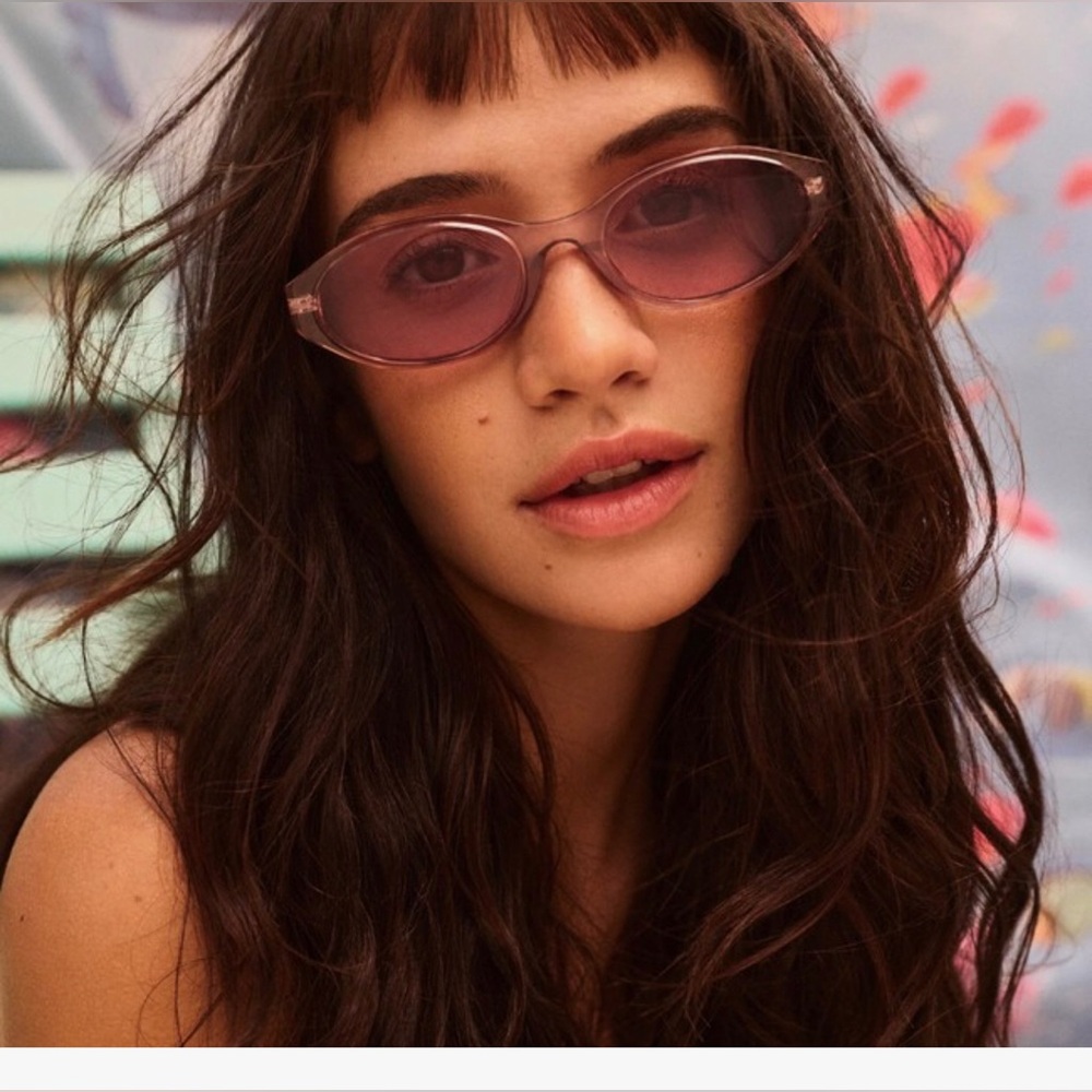 Quay Aura Points‎ pink peony lens oval doe acetate Sunglasses brand new in pouch
